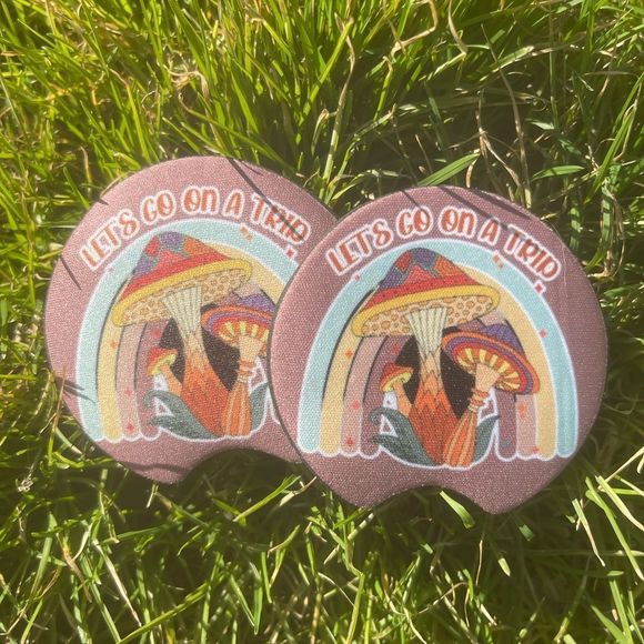 Let’s Go On A Trip Pink Rainbow Car Coaster Set | Car Accessories - Picture 3 of 10